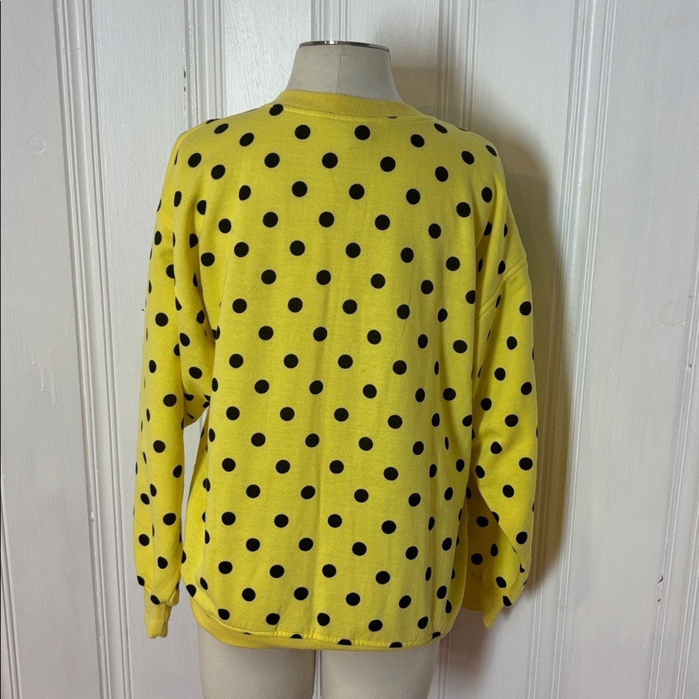 Vintage SHIMO Polka Dot Button-Front Sweatshirt - Size Small - Picture 3 of 8